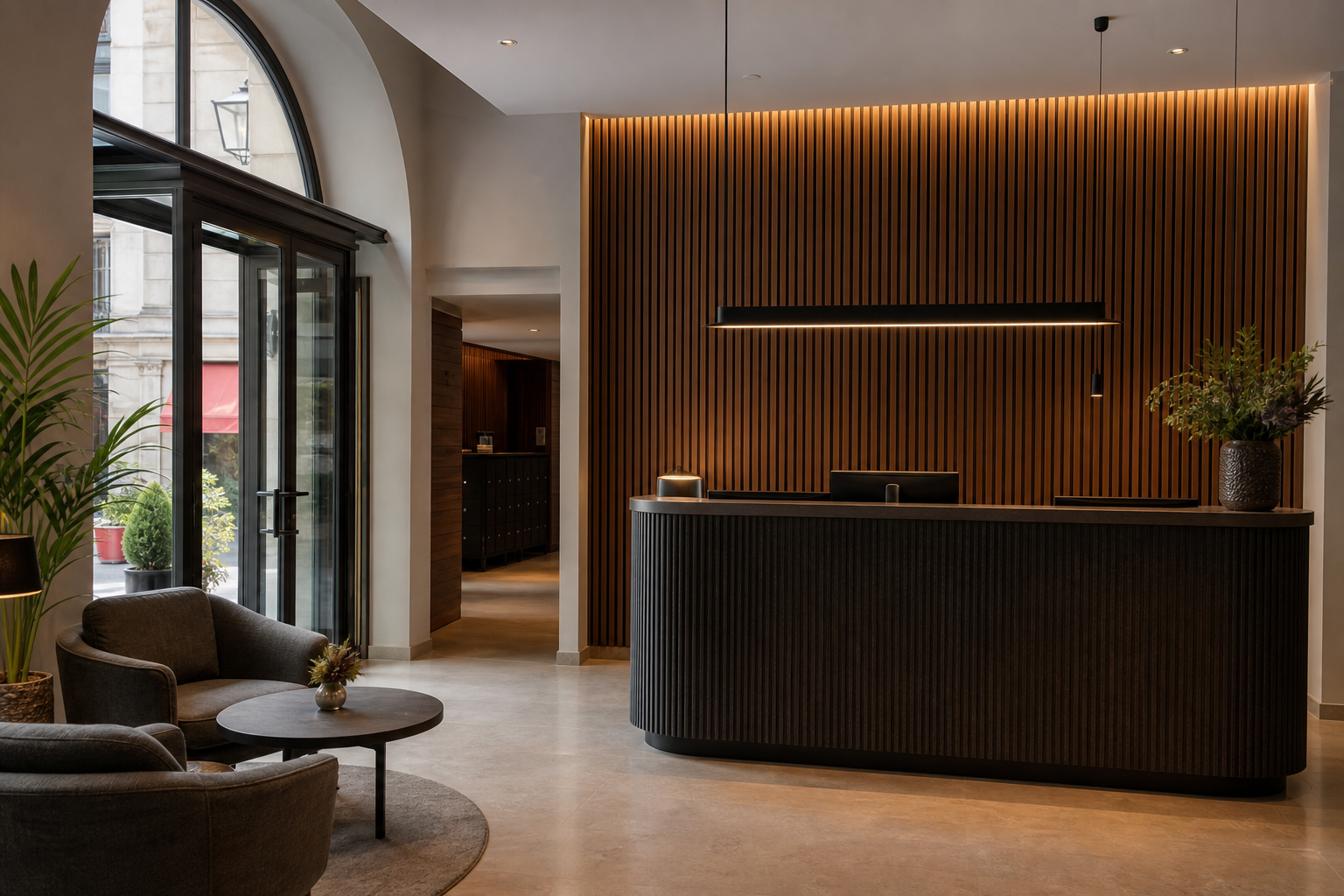 Akustikpaneele in einer Hotel Lobby