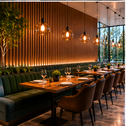 Akustikpaneele in einem Restaurant